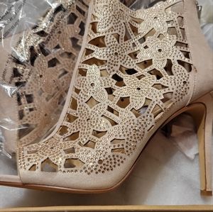 Embellished Peep Toe Jessica Simpson Dusty Metallic Ankle Boot